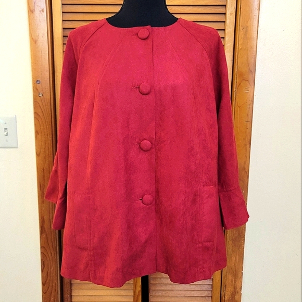 NWT Avenue Women's Faux Suede Jacket Plus Size 14/16
